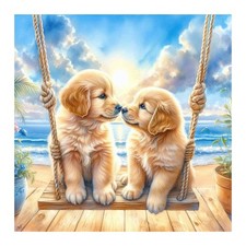Dog Diamond Painting Kits for Adults, Puppy Diamond Art Painting Kits, 5D Round