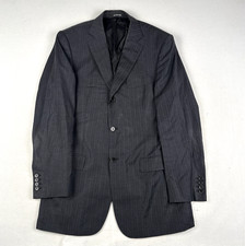 BALMAIN PARIS 2 Piece Suit Grey Pinstripe Wool Jacket 40R W36 L34”