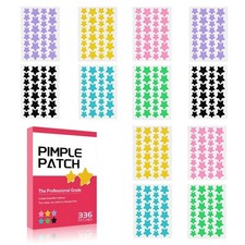 Star Acne Patches - 336 Count in 6 Colors, Cute Zit Stickers for Blemish Care