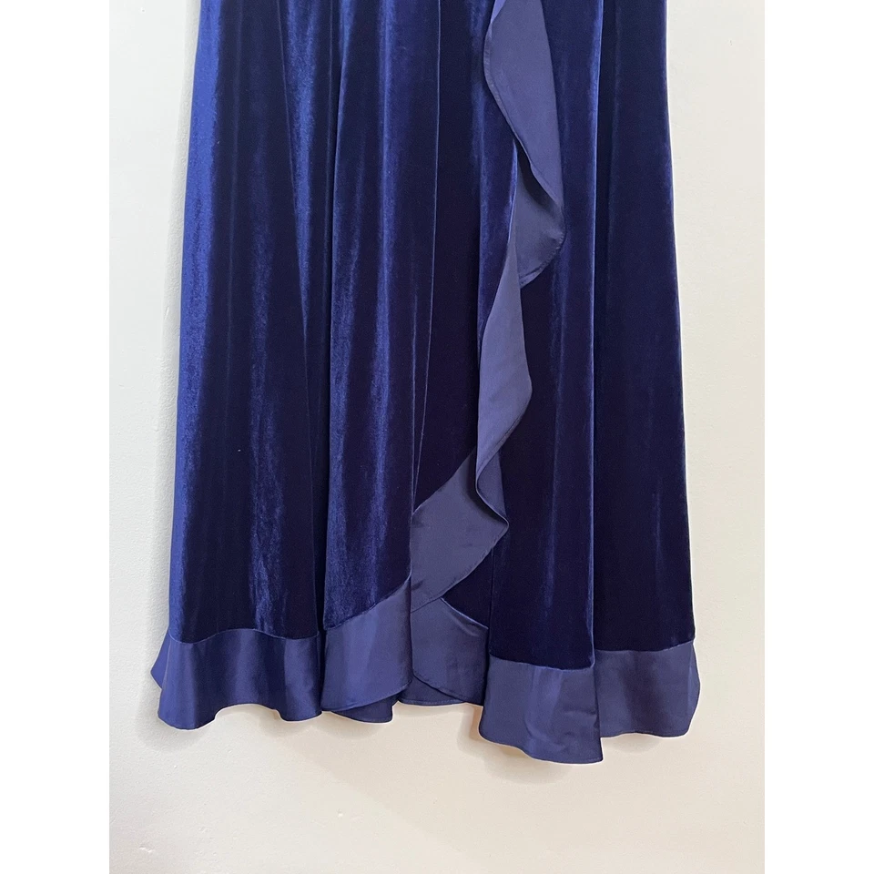 Lane Bryant Womens Plus Size 26/28 Velvet Midi Dress Faux Wrap Party Spec Occ - Image 4 of 4