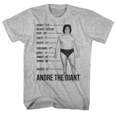 Andre The Giant - Riesig Brille - Kurzärmelig - Heather - Erwachsene - T-Shirt