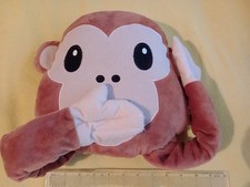 Monkey emoji cushion with hookn loop hands