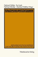 Politische Institutionen Im Gesellschaftlichen Umbruch Gerhard GöHler