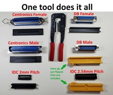 Ribbon Cable Crimp Tool for IDC, Centronics, DB - WITH ADAPTERS and INSTRUCTIONS