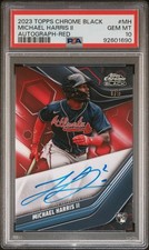 2023 Topps Chrome Black #MH Michael Harris II Autograph Red PSA 10 # /5