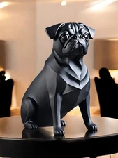 Minimalist Pug Sculpture 3D Printed Statue Modern Decoration Indoor & Outdoor