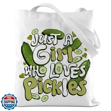CFGBFDGH Pickle Lover Tote Bag, Reusable Grocery Bags, Funny Pick