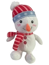 Hug Fun Small Snowman Plush 10 inch Stuffed Pal with Carrot Nose & Striped Hat