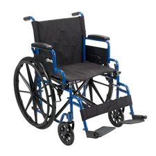 Drive Medical Blue Streak Wheelchair 20 Inch Seat with Flip Back Desk Arms,