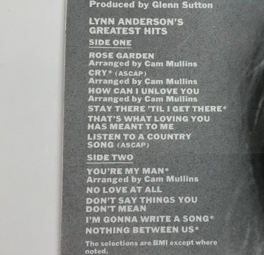 LYNN ANDERSON: Greatest Hits (Vinyl LP Record Sealed) Rose Garden - Image 2 of 4