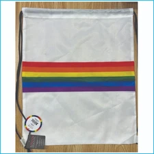 Rainbow‑Stripe Drawstring Bag – Lightweight Sport Cinch Sack with Rainbow Design