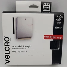 Heavy Duty Hook & Loop Stick On Tape 2in Wide x 15ft Long Roll 10lb Capacity