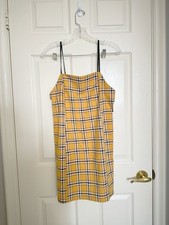 URBAN OUTFITTERS Women’s Plaid Yellow Strapless Short Dress - Size Medium