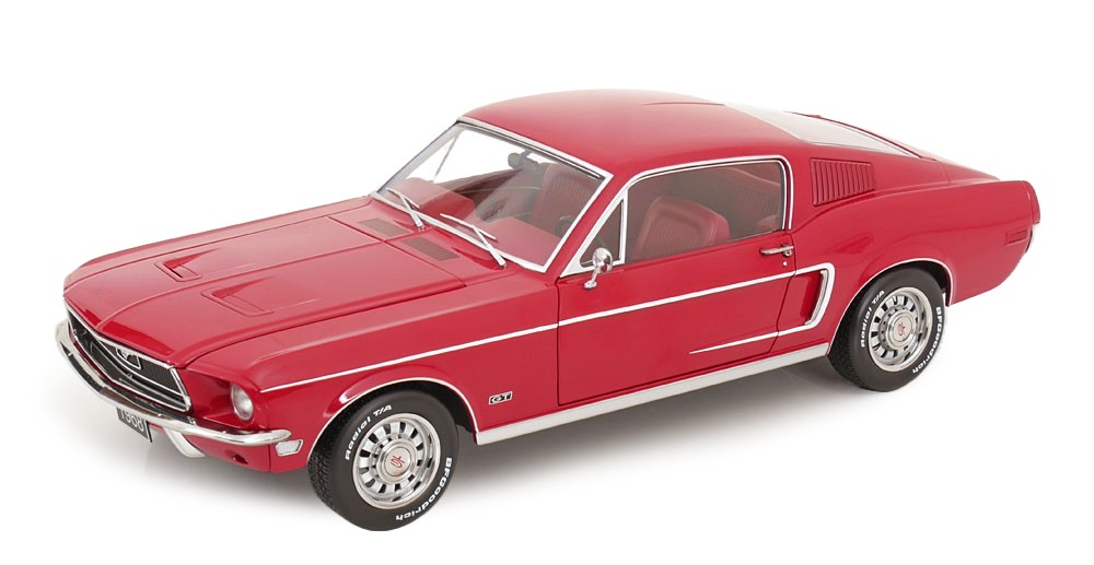 KK Scale 1/12 FORD MUSTANG GT FASTBACK RED 1968 WITH OPENINGS Diecast Model