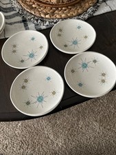 4 Vintage Franciscan Atomic Starburst MCM Dessert Bread Plates 6 1/2  
