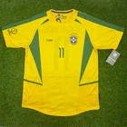 Brasil, Men's Retro Soccer Jersey, 2002 Ronaldinho #11 (Tallaje Grande)