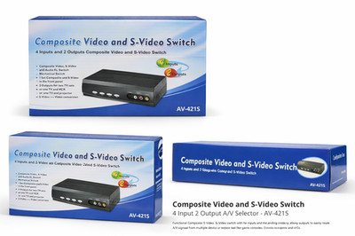 S/Composite Video LR Audio Switch Box #AV-421S, NEW Open Box