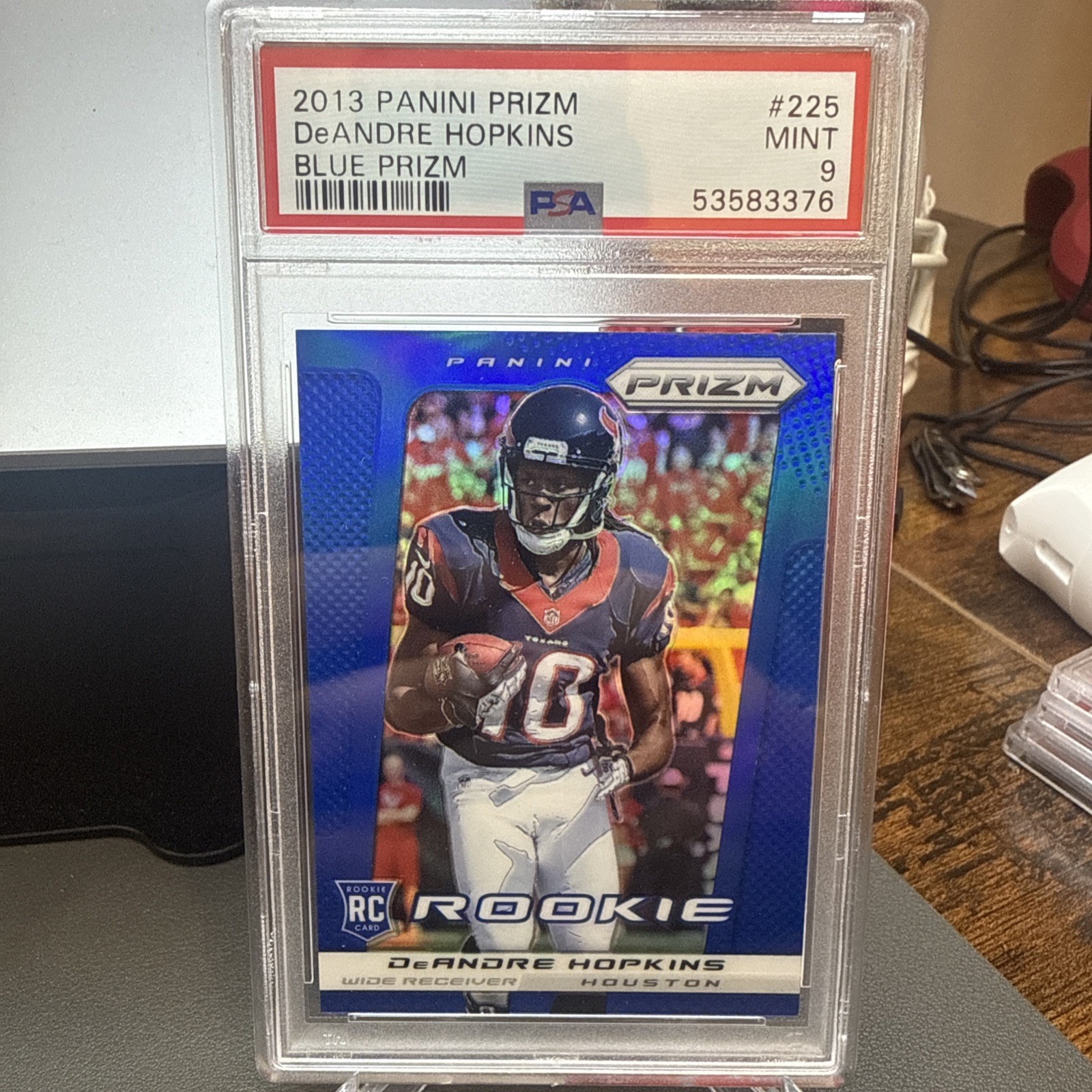 2013 Prizm DeAndre Hopkins RC Prizm Blue Rookie #225 Texans PSA 9