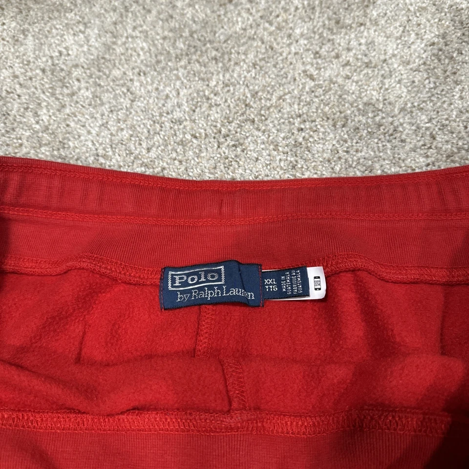 Polo Ralph Lauren Sweat Shorts Mens 2XL XXL Red Double Knit Drawstring - Image 4 of 4