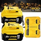 2Pack 12.0AH For DeWalt 20V 20 Volt Max XR Lithium Ion Battery DCB206-2 /Charger
