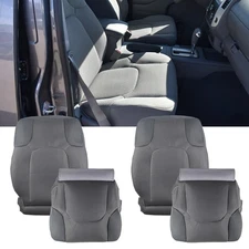 For 2005-2019 Nissan Frontier Driver &Passenger Bottom-Top Cloth Seat Cover Gray