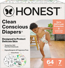 Disposable Diapers Size 7 64 Count Hypoallergenic Honest Company Comfort Skin