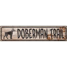 Doberman Trail 4"x18" metal street sign plaque Home Door Garage Wall Decor