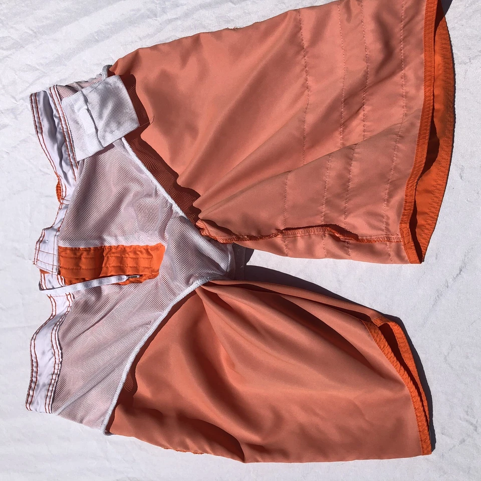 Traje de baño Joe Boxer corto para hombre XL 40 naranja forrado con tabla 9” entrepierna de colección Foto 4 de 4