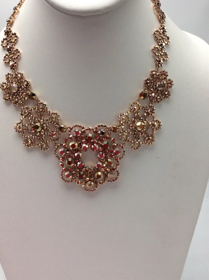 $248 KATE SPADE NEW YORK Crystal Lace Floral Bib Necklace #249 - Image 2 of 4