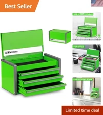 Stylish Green Micro Tool Box - 3 Smooth-Glide Drawers for Efficient Storage