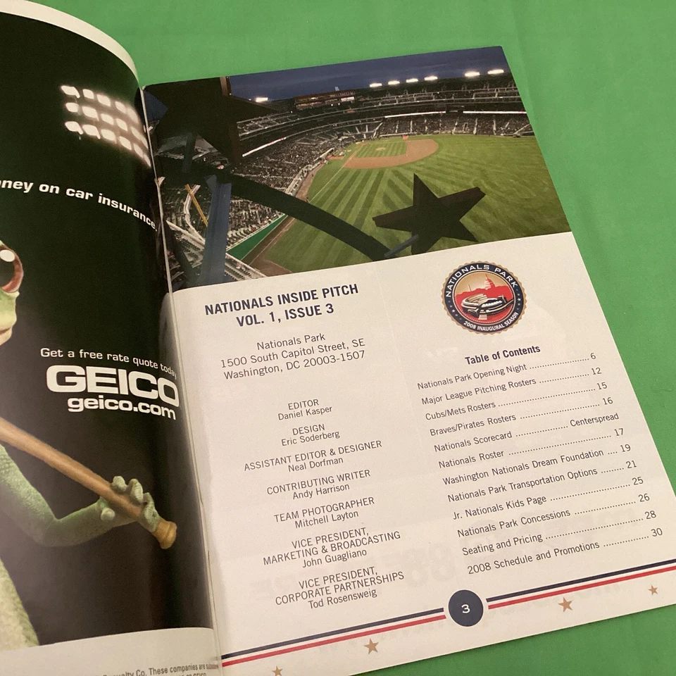 Washington Nationals Baseball, INSIDE PITCH Volume 1 Issue 3 Ryan Zimmerman 2008 - Image 3 of 4