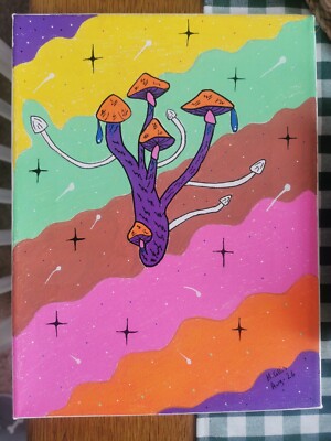 Psychedelic Posca Pen Art Painting Drawing Mushroom UK