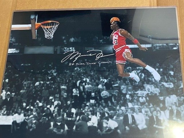 Michael Jordan Autographed 18x24 1988 SLAM Dunk 