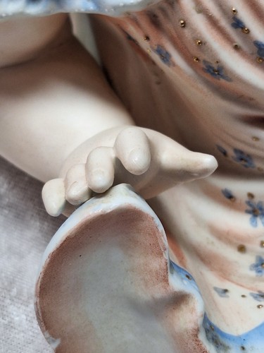 "Estatuilla de muñeca grande alemana bisque piano bebé Conta Boehme con mariposa 8""" - Imagen 14 de 22