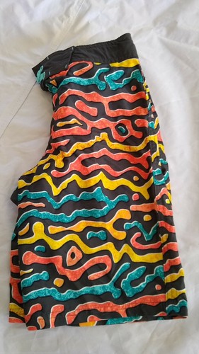 art class Boy's Multicolored Mesh Liner Alien Art Dark Gray Swim Trunks Size 12 - Picture 6 of 12