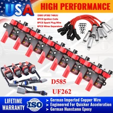 Ignition Coils & Spark Plug Wire Set For Chevy Silverado GMC 4.8L 5.3L 6.0L D585