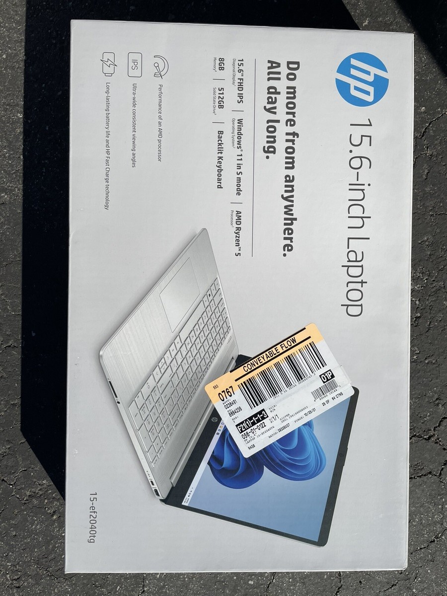 New In Box** HP 15.6” FDH Laptop - Windows 11- AMD RYZEN 5 - 8 RAM