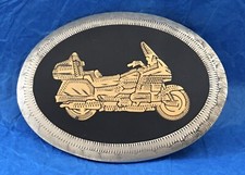 SALE  Vintage Heavy Big Motorcycle Harley Biker Silver Black  Gold Belt Buckle