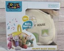 iPlay iLearn Plush Happy Baby House 4 Rattles Giraffe Lion 2mths 2016 New