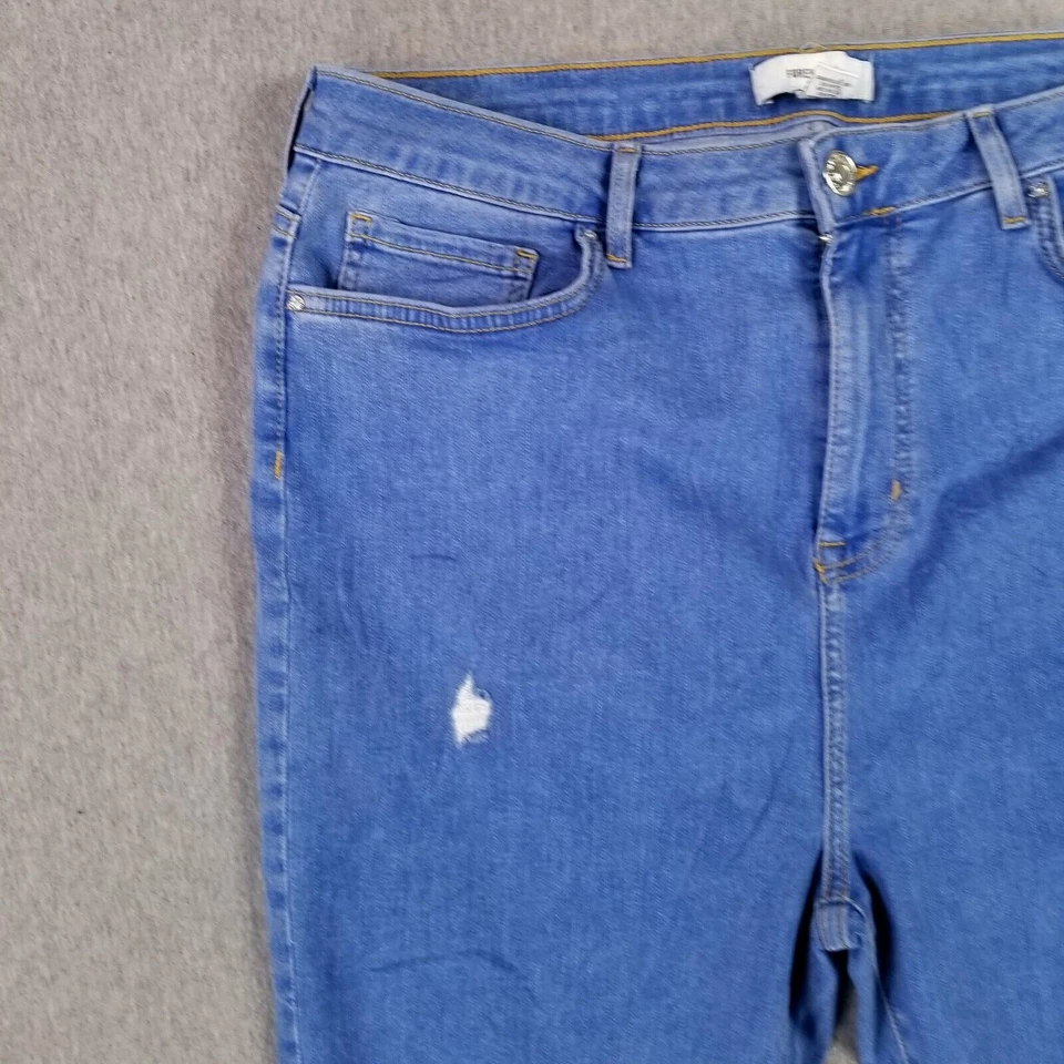 Jeans Forever 21 Plus Size 16 cintura super alta jeans desgastado elástico leve - Imagem 3 de 4