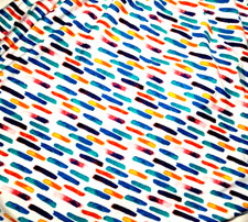 Dot Smile Girls 7 White Multi-Colored Line Ballerina Twirl Dress 3/4 Sleeve NWT