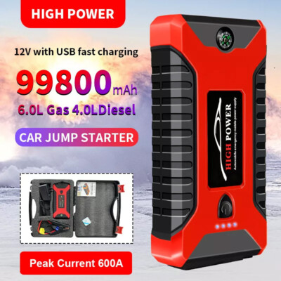 99800MAH AUTO KFZ STARTHILFE JUMP STARTER 12V LADEGERÄT BOOSTER PKW POWERBANK