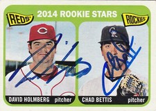 DAVID HOLMBERG CINCINNATI REDS CHAD BETTIS COLORADO ROCKIES SIGNED HERITAGE CARD