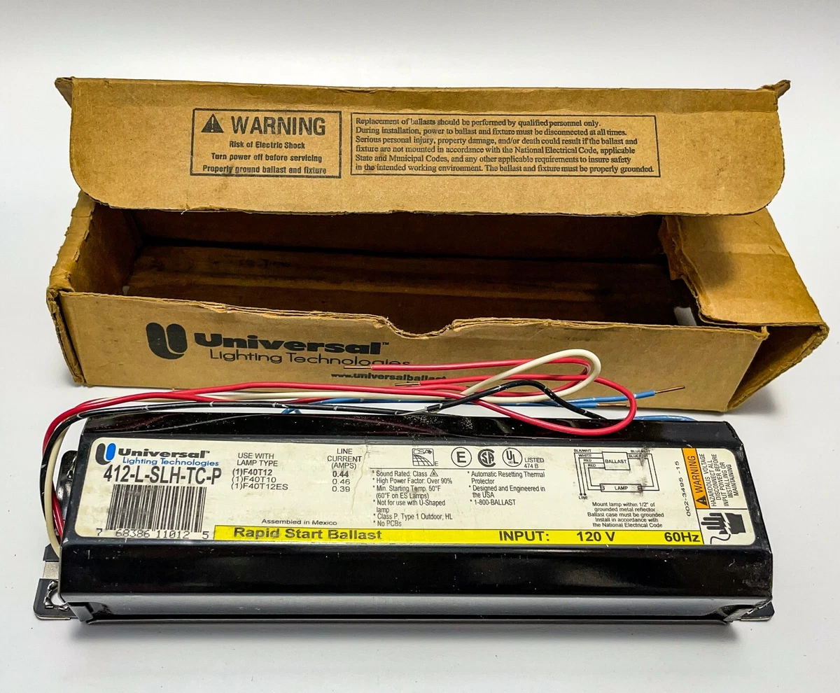 Universal 412 L SLH TC P Fluorescent Rapid Start Ballast for 1 F40T12 Lamp NEW