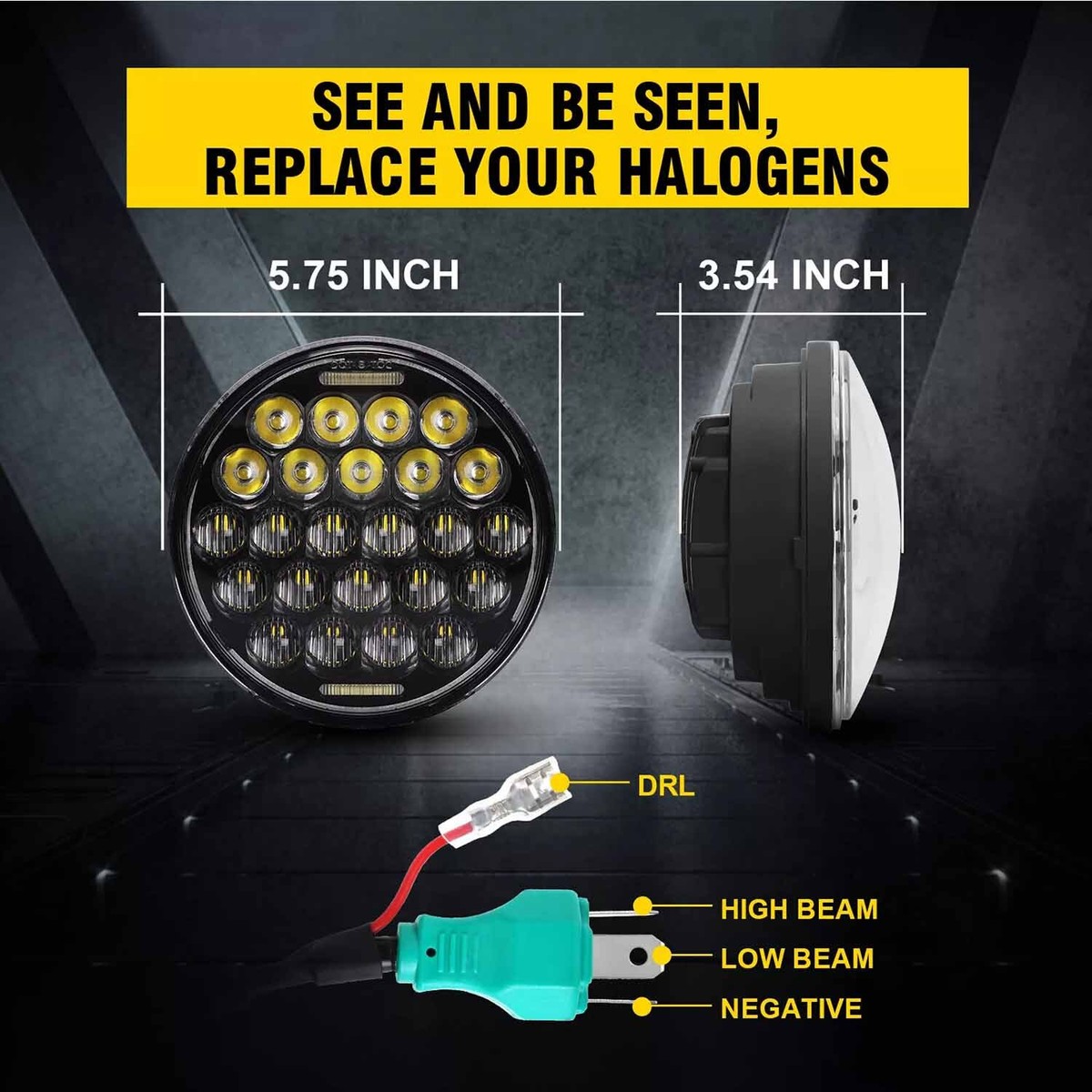 LOYO LED Headlight High/Low Halo Lighting Motorcycle Headlamp For BMW