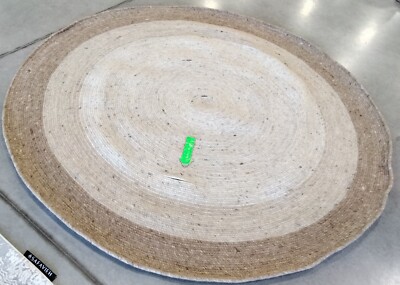 BEIGE / IVORY 6' X 6' RD Broken Thread Rug, Reduced Price 1172747503 BRD903B-6R