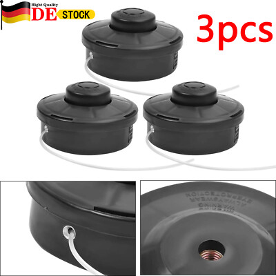 3x Fadenspule Doppelfadenkopf für Motorsense Fadenkopf Tippautomatik M10x1.25 DE