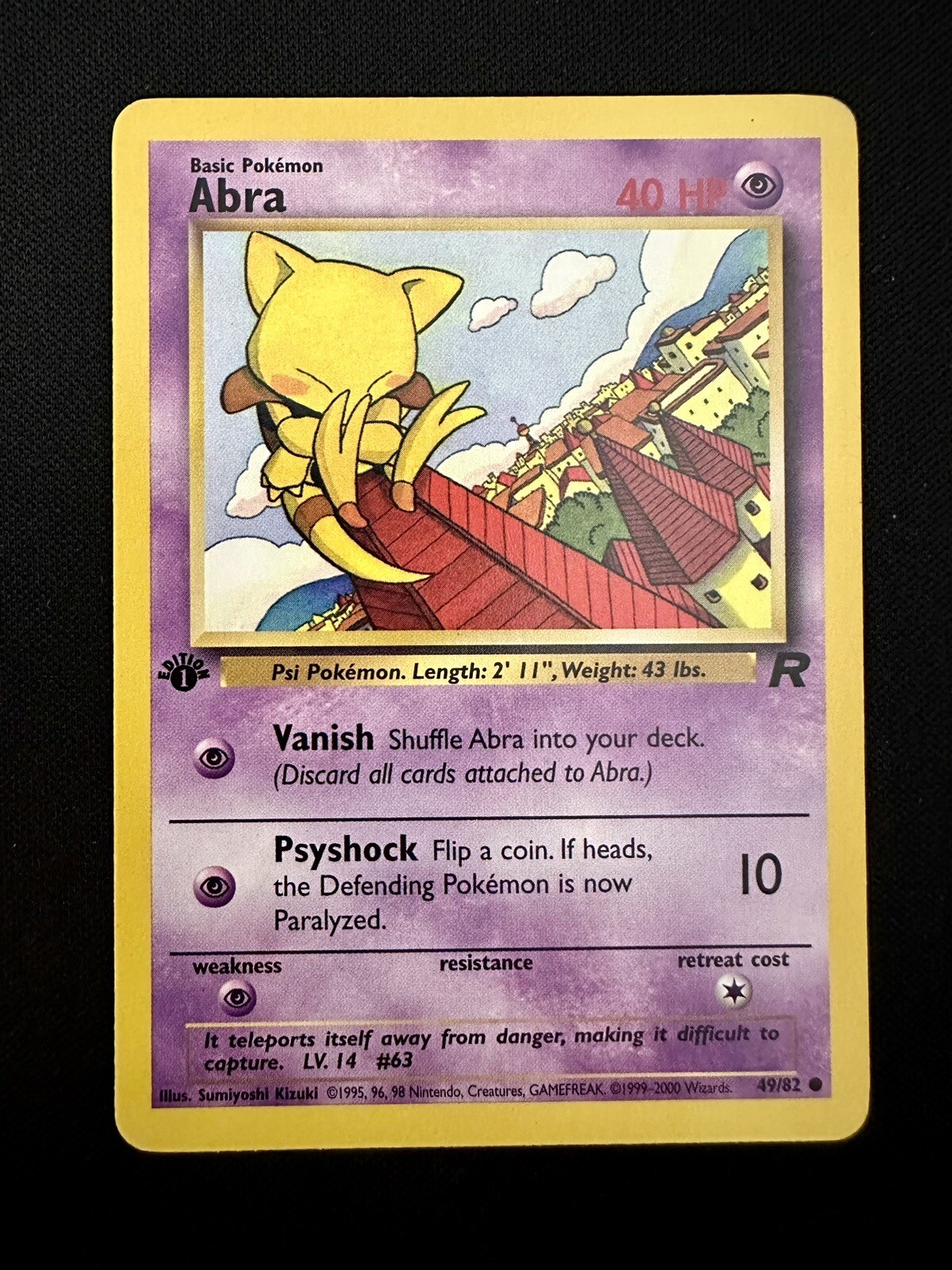 Abra - 49/82 - 1st Edition Common - Team Rocket - Pokémon TCG - NM