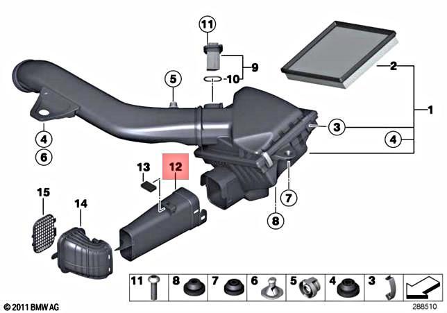 BMW 3 F30 Air Intake Duct 13717602650 7602650 Genuine for sale  