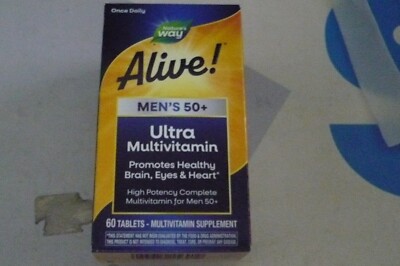 Nature's Way Alive! Men s 50+ Daily Ultra Multivitamin, High Potency- New